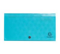 Exacompta - Rif. 55399E - 1 raccoglitore per valigia midi Pop'N Co - copertina e interno in PP - dorso estensibile - chiusura con bottone a pressione - 7 scomparti - dim 26x14 cm - colore ciano