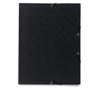 Exacompta - Rif. 55401E - Cartella elastica a 3 lembi - 240 x 320 mm, adatta per conservare documenti A4, 355 g/m² screziato - Nero (confezione da 25)