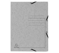 Exacompta - Rif. 55423E - Cartone da 25 cartelline con elastici stampati, buste a 3 alette - in carta lucida 355 g/m2 - dimensioni 24 x 32 cm per documenti in formato A4 - colore grigio