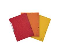 Exacompta - Rif. 55575E - Cartoncino da 51 cartelline con elastico a 3 lembi con carta lucida 400 g/m2, dimensioni 24 x 32 cm, per documenti in formato A4-3 colori sole: giallo, arancione, rosso