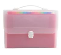 Exacompta - Rif. 55698E - Cartone da 4 raccoglitori per valigia con manico rigido, copertina e interno in PP - chiusura a pulsante - 24 scomparti - dim 33x29 cm - per A4 - cristallo