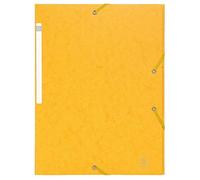 Exacompta - Rif 55759E - Cartelline elastiche Scotten a 3 lembi - Adatto per documenti A4, 425 gsm goffrato screziato stampato, certificato FSC - Giallo (confezione da 10)