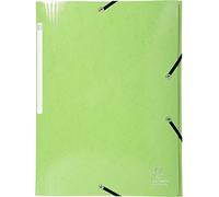 Exacompta - rif. 55823E - cartone da 25 cartellette con elastici Iderama - con tasche a 3 lembi Maxi Capacity - in carta lustrée laminata 425g/m2 - dim 24X32 cm per formato A4 - colore verde anice