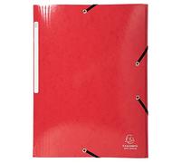 EXACOMPTA - Rif. 55825E - Cartone da 25 camicie con elastici Iderama - Pochette a 3 alette Maxi Capacity - in carta lucida rivestita con film 425 g/m2 - dim 24 x 32 cm per formato A4 - colore rosso