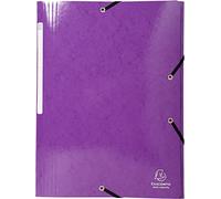 Exacompta - rif. 55826E - Cartone da 25 cartellette con elastici Iderama - con 3 tasche Maxi Capacity - in carta lustrée laminata 425 g/m2 - dim 24 x 32 cm per formato A4 - colore viola
