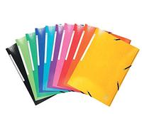Exacompta - rif. 55829E - cartone da 25 cartellette con elastici Iderama - con tasche a 3 lembi Maxi Capacity - in carta lustrée laminata 425g/m2 - dim 24X32cm per formato A4 - colori assortiti