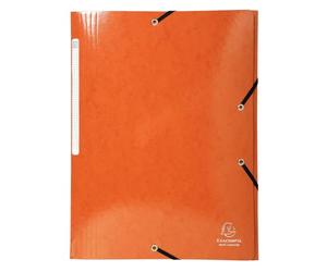 Exacompta - Rif 55836E - Collezione Iderama - Cartella elastica a 3 lembi - Adatta per documenti A4, 425 gsm Cartella lucida patinata certificata FSC - Arancione (confezione da 25)