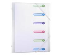 Exacompta - Rif. 56177E - Cartone da 10 raccoglitori Chromaline, 3 lembi - con elastici e finestre tagliate - copertina e interno in PP - 6 scomparti - dim 25 x 32 cm - A4 - incolore