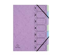 Exacompta - Rif. 56560E - Armonika con elastici Aquarel - dorso estensibile - copertina in carta lucida - 7 scomparti - dimensioni 24,5 x 32 cm - per A4 - colore casuale