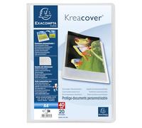 Exacompta - Rif. 5728E - Confezione da 5 portadocumenti Kreacover Chromaline, 20 buste in cristallo liscio, 40 viste, per A4, dim 24 x 32 cm, copertina in polipro semirigida, colore incolore