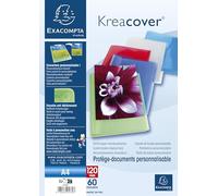 Exacompta - Rif, 5769E - Confezione di 5 protezioni per documenti Kreacover Chromaline - 60 buste in cristallo liscio - 120 viste - per A4 - Dim 24 x 32 cm - Copertina in Polypro semirigida - 5 colori