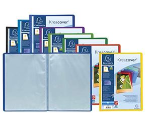 Exacompta - rif. 5790E - cartone da 8 portalistini Kreacover Chromaline - 90 buste cristal lisce - 180 facciate - per A4 - 24x32cm - copertina in polipropilene semirigido - 8 colori assortiti