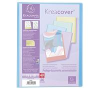 Exacompta - Rif. 5809E - 1 Kreacover Pastello tasca portadocumenti - 20 tasche in cristallo liscio - 40 visualizzazioni - per foto - dimensioni 12.5x16.5cm - copertina semi-rigida polypro - 5 colori casuali