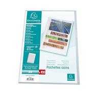 Exacompta - Rif. 58500E - Cartone da 1000 buste angolari in PP grana di alta qualità, dimensioni: 22 x 31 cm, formato A4, colori cristallo