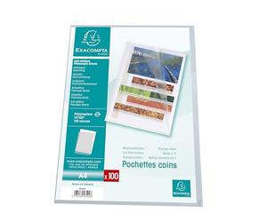 Exacompta - Rif. 58500E - Cartone da 1000 buste angolari in PP grana di alta qualità, dimensioni: 22 x 31 cm, formato A4, colori cristallo