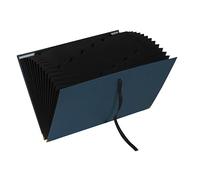 Exacompta - Rif. 58603E - 1 raccoglitore per nastri 18 scomparti Office By Me - interno in carta riciclata nera - per A4 - chiusura a nastro con angoli in metallo oro per rafforzare la copertina,