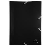 Cartella 3 Lembi con Elastico in PPL Eco Exacompta - 24x32 cm - 55901E (Nero Opa