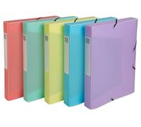 Exacompta - Rif. 59270E - 8 scatole di classificazione con elastici cromalina pastello, in polipropilene, dorso 4 cm, dimensioni 25 x 33 cm, per formato A4, consegnate montate