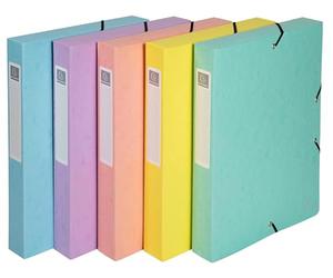 Exacompta - Rif. 59550E - 8 scatole per documenti Aquarello con elastici - dorso 2,5 cm - carta lucida 600 g/m2 - dimensioni 25 x 33 cm - per documenti A4 - consegnate montate