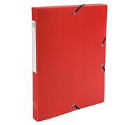 Exacompta - Rif. 59685E - 8 scatole portaprogetti con elastici Opak - in polipropilene - dorso 2,5cm - dimensioni 25X33cm - per formato A4 - colore rosso - consegnati montati