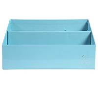 EXACOMPTA - Rif.67962D - Porta lettere verticale a 3 scomparti in cartone Aquarel - Dimensioni 250x100x140 mm - Compatibile con buste formato DL e C6 - Colore blu pastello