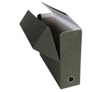 EXACOMPTA - Rif. 83133E - 5 scatole di trasferimento economiche, dorso 90 mm, con occhiello in metallo, per formato A4, dimensioni 25,5 x 34 x 5 cm, colore verde scuro, consegnato montato