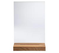 Exacompta - Rif. 84258D - Cartone da 10 porta visiva con base in legno A4 verticale, dimensioni: 21 x 29,7 x 21 cm, menù per ristoranti, hotel, conferenze, reception, in PMMA