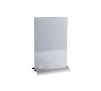 Exacompta - rif. 84658D - Cartone da 5 espositori inclinati su base di alluminio verticale - dimensioni P 21 x l 30 x H 8,5 cm - Portamenù, carta dei vini, poster, documenti A4 - Alu/cristal