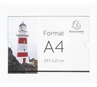 Exacompta - Rif. 84858QD - 1 pochette a muro (avvitabile e incollabile) A4 orizzontale - in PMMA (acrilico) di alta qualità - alta trasparenza - colore cristallo