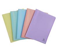 Exacompta - Rif. 88270E - Confezione da 5 portadocumenti Chromaline Pastel - 20 buste in cristallo - 40 viste - per A4 - dim 24 x 32 cm - copertina in polipro riciclato traslucido - 5 colori assortiti