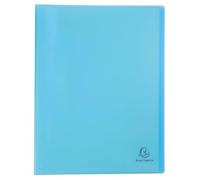 Exacompta - Rif. 88372E - 1 portadocumenti in polipropilene semirigido Chromaline Pastel - 30 buste in cristallo liscio - 60 viste - copertina morbida traslucida - A4 - dim 24 x 32 cm - blu pastello