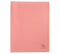 Exacompta - Rif. 88377E - 1 portadocumenti in polipropilene semirigido Chromaline Pastel - 30 buste in cristallo liscio - 60 viste - copertina morbida traslucida - A4 - dim 24 x 32 cm - corallo