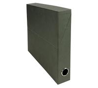 Exacompta - Rif. 89421E - 5 scatole trasferibili in carta telata, dorso 120 mm, con occhiello in metallo, per formato A4, dimensioni 25,5 x 34 x 12 cm, colore: nero