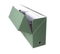 Exacompta - Rif. 89423E - Cartone da 5 scatole trasferibili in carta telata, dorso 120 mm, con occhiello in metallo, per formato A4, dimensioni 25,5 x 34 x 12 cm, colore verde, consegnato montato