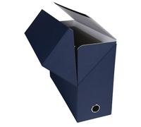 Exacompta - Rif. 89427E - Cartone da 5 scatole trasferibili in carta telata, dorso 120 mm, con occhiello in metallo, per formato A4, dimensioni 25,5 x 34 x 12 cm, colore blu scuro