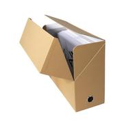 Exacompta - Rif. 89428E - Cartone da 5 scatole trasferibili in carta igienica, dorso 120 mm, con occhiello in metallo, per formato A4, dimensioni 25,5 x 34 x 12 cm, colore avana, consegnato montato