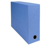 EXACOMPTA - Rif. 89522E - 5 scatole di carta telata, dorso 90 mm, con occhiello in metallo, per formato A4, dimensioni 25,5 x 34 x 9 cm, colore: azzurro