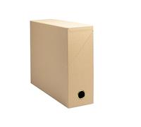 Exacompta - Rif. 89602E - 1 scatola di trasferimento Office By Me, dorso 90 mm, occhiello di presa in oro, dimensioni 25,5 x 9 x 34 cm, etichetta adesiva inclusa, colore beige, consegnata montata