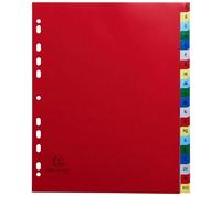 Exacompta - Rif. 90E - Cartone da 20 divisori in polipropilene con 20 linguette stampate alfabetiche dalla A alla Z a colori, pagina di indicizzazione imrpimabile, formato A4 maxi, 24,5 x 29,7 cm