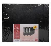 Exacompta - Rif. 918401SE - Cartone da 4 confezioni da 3 raccoglitori a leva, dorso 80 mm, formato A4, esterno in polipropilene, interno in carta, nero