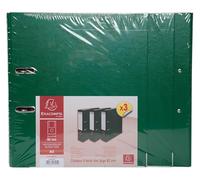 Exacompta - Rif. 918405SE - Cartone da 4 confezioni da 3 raccoglitori a leva, dorso 80 mm, esterno in polipropilene, interno in carta, formato A4, colore verde scuro