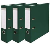 Exacompta - Rif. 918405SE - Set di 3 raccoglitori a leva - dorso 80mm - formato A4 - esterno in polipropilene/interno in carta - verde scuro