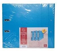 Exacompta - Rif. 918412SE - Cartone da 4 confezioni da 3 raccoglitori a leva, dorso da 80 mm, formato A4, esterno in polipropilene, interno in carta, colore: azzurro