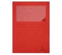 Exacompta - Rif. Forever 50105E - Cartone da 4 confezioni da 100 camicie per finestra 120 g/m², colori vivaci, camicie 100% riciclate e certificate angelo blu, dim 22 x 31 cm, per A4, colore rosso