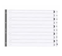 Exacompta - Rif. MWD1-10A3Z - Cartone da 10 divisori in carta bianca, 160 g/m2 FSC con 10 linguette stampate digitali da 1 a 10 fogli plastificati, pagina di indicizzazione stampabile, formato A3