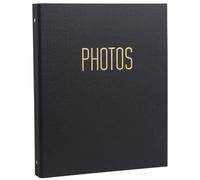 Exacompta - Rif. Office By Me 17601E - Album fotografico con 120 foto, 60 pagine nere, formato 32 x 26 cm, copertina in carta ruvida con riflessi lucidi, marcatura oro, colore nero