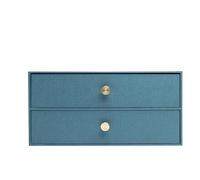 Exacompta - Rif. Office By Me 30603E - Modulo portaoggetti a 2 cassetti, in cartone riciclato, per documenti A4+, dimensioni: profondità 17 x larghezza 35,5 x altezza 27 cm, colore blu anatra