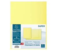 Exacompta Super 250 pack di 50 cartelline per A4 2 alette 24 x 32 cm 24X32 Canarino
