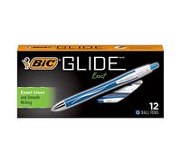 Exact BIC-Atlantis - Penna a sfera retrattile, punta fine, 0,7 mm, confezione da 12, colore: Blu