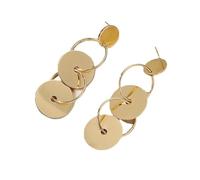 Exaggerated Hoop Earrings,Gold Large Round Disc Dangle,Chic Vintage Statement Luxury Ear Studs for Women Ladies Party Wedding Daily Wear